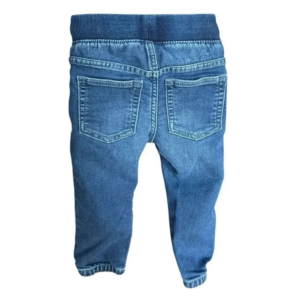 Boys Baby Gap Dark Rinse Pull On Drawstring Jogger Jeans - Sz 18-24 mo